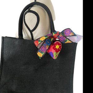 Summer Black Tote Bag w/bow